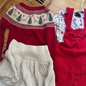 Red Corduroy Jumper Dress size 6 Bundle